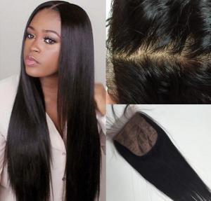 China 4'' x 4'' Silk Base Lace Top Closure Brazilian Virgin Hair Body Wave wholesale