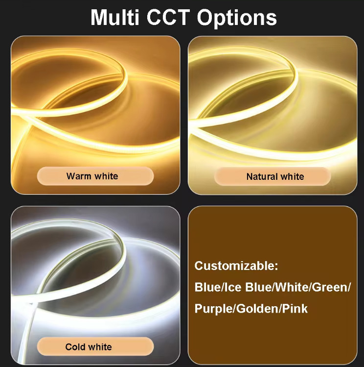 High Voltage 110V 220V Indoor Outdoor Waterproof IP65 LED Cob Strip Lights For Shopping Mall Home Decorations