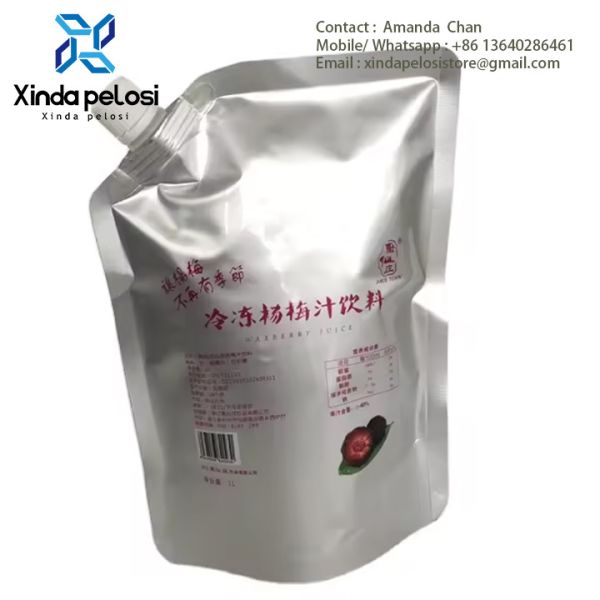 Food Grade Material Safe Foil Stand Up Pouches With Natural Suction Nozzle