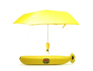 China Yellow Banana Shaped Umbrella 19 Inches UV Protection Auto Open Mechanism wholesale