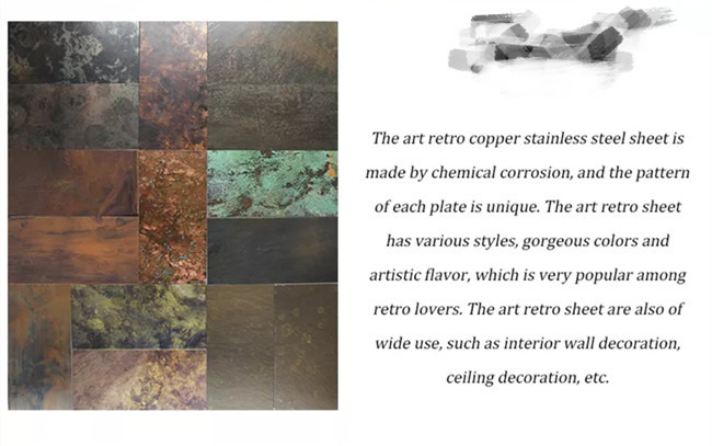Gold Color SUS304 Stainless Steel Sheet Etching Decorative Home