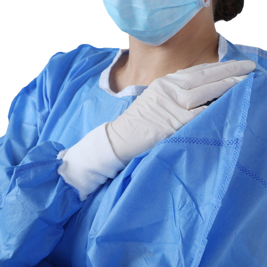 Pp Disposable Surgical Gown Blue Disposable Coveralls Breathable Fluid Resistant