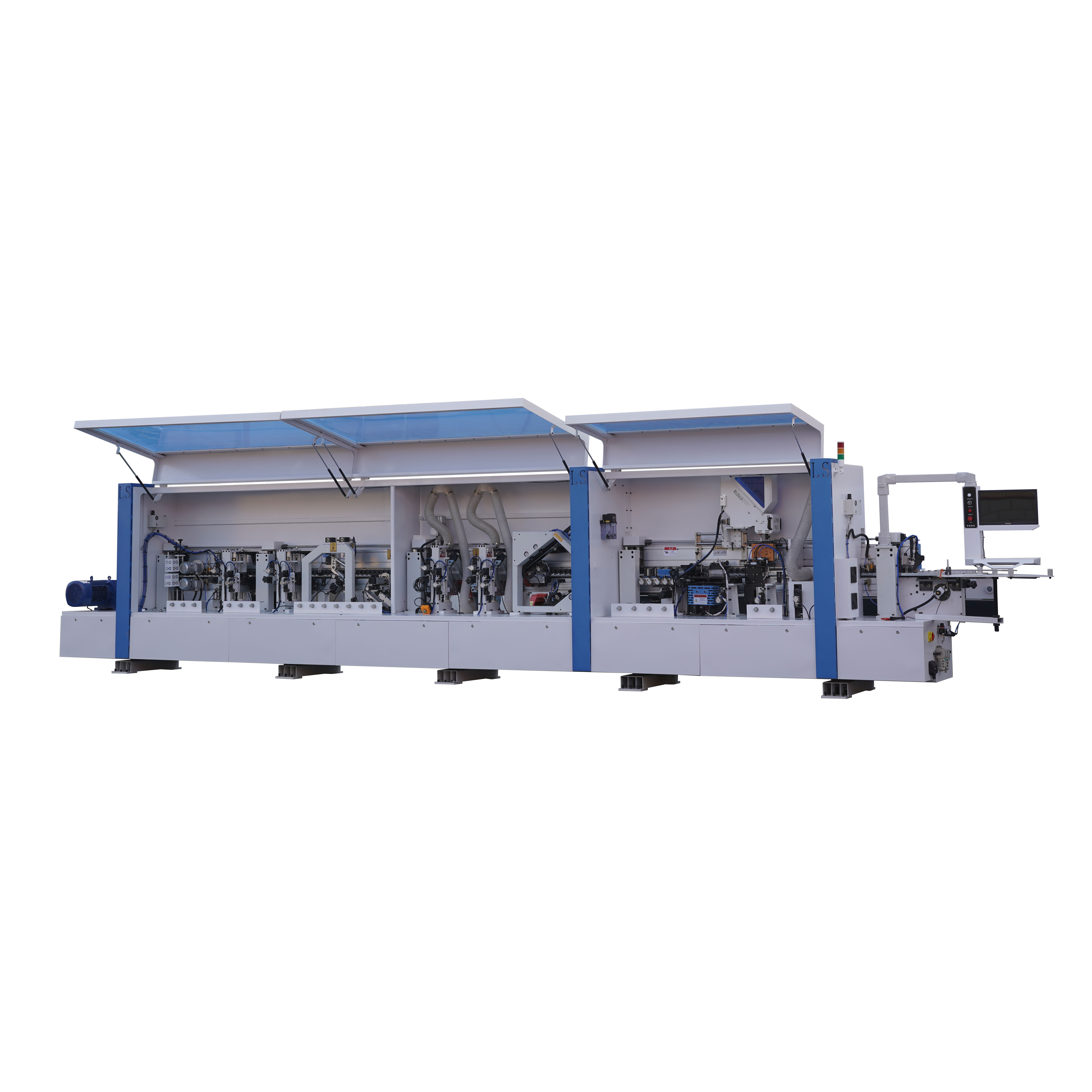 Wood Board Edge Brush Sander Drum Sanding Machine for Various Shapes Frequency Control