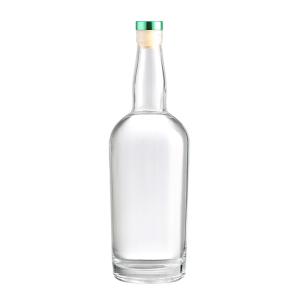 China Hot Stamping Glass Collar Whisky Bottle for Unique Shaped Wine Glass 250ml 350ml 500ml wholesale