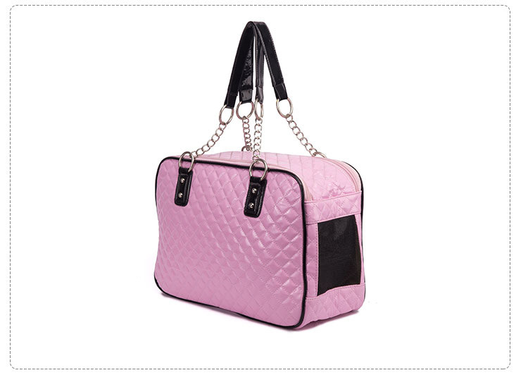 Bright PU Leather Pet Handbags Bowtie Design Cute Dog Carriers