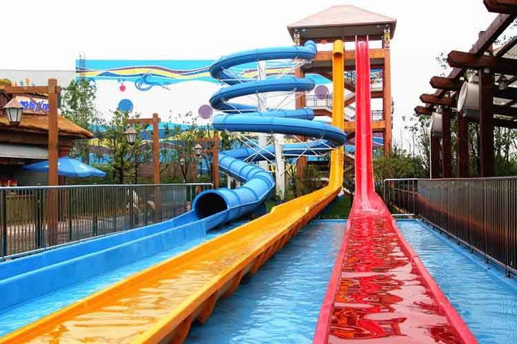 Fiberglass Kamikaze Water Slide Customized High Speed Water Slide 12m Height