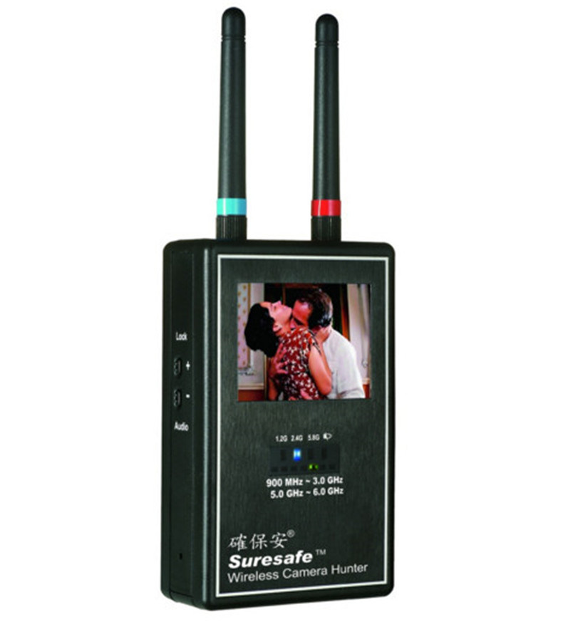 Mini Wireless Camera Hunter Full Band Video Scanner Image Display Anti-Spy Device Wireless Lens Hunter Spy Camera Detector Security Systems for Privacy