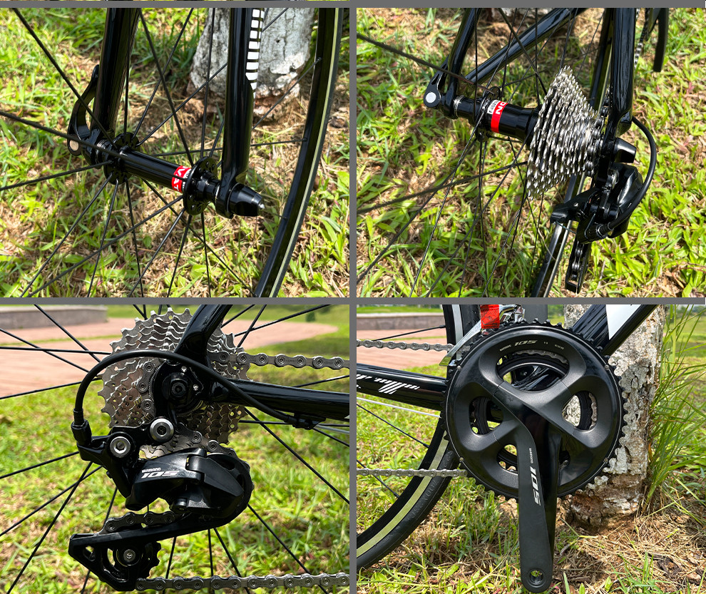 18 Speed Rim Brake Carbon Road Bike 700C Full Carbon Fiber 23C Tires