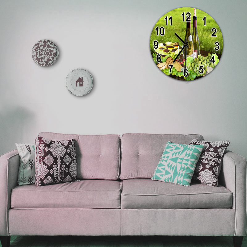 Modern Luxury Sublimation Large Kitchen Decor Home UV Clock with Needle Display Type