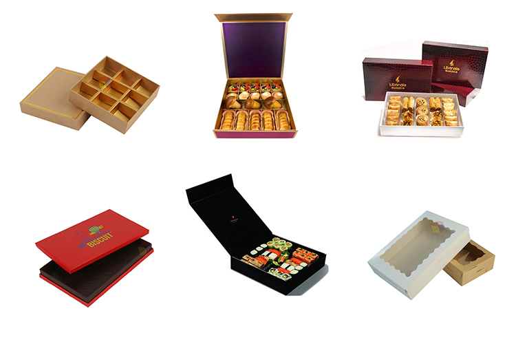 Custom Design Bakery Dessert Cupcake Cookie Boxes with Clear Lid Food Gift Packaging