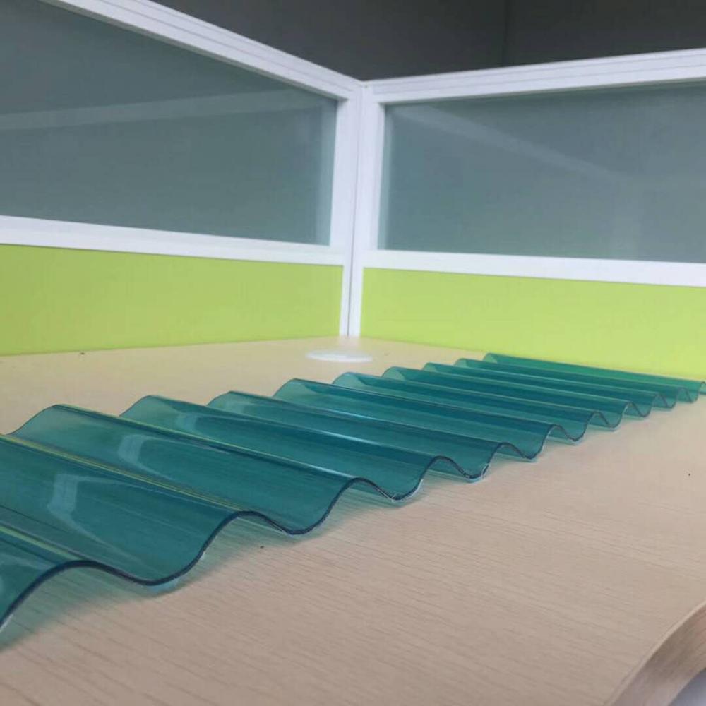 UV Protection 50um 0.8mm Polycarbonate Transparent Corrugated Wave Roofing Sheet