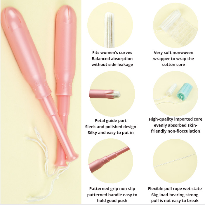 Biodegradable Organic Cotton Tampons Menstruation Feminine Hygiene Tampons