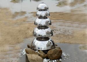 China Mirror Polished Stainless Steel Water Feature Five Semicircle Design wholesale
