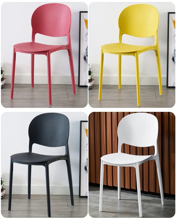 Colorful Modern Stackable Bedroom Dining Chair Made of PP Plastic for Kitchen Cafe and Restaurant