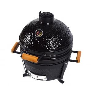 China Black Ceramic Kamado Charcoal Grill 16 Inch Premium Mini Tabletop wholesale
