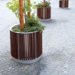 Wearproof EN840 Certificate Wooden Flower Pots With Liner