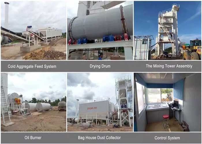 80t/H Carbon Steel Asphalt Recycling Plant With Water Dust Collection Low Consumption