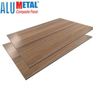 China 5mm Wooden Brushed Aluminium Composite Panel High Glossy wholesale
