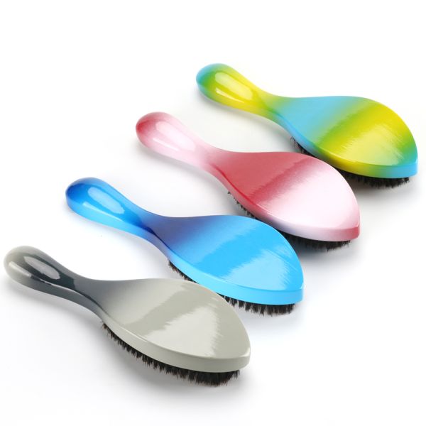 OEM Wild Boar Bristle 360 Wave Brush Wood Handle For Men Soft Medium Hard Design