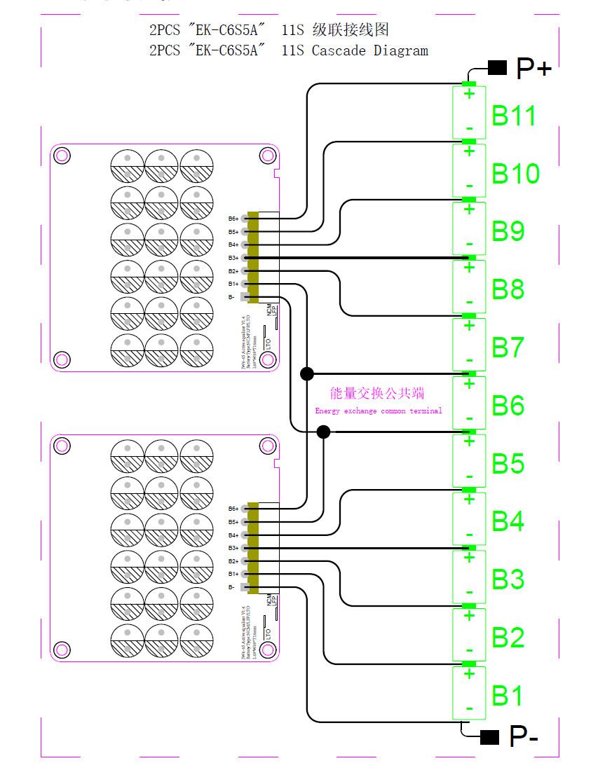 Enerkey 4-6S 5A Active Balancer Battery Capacitor Equalizer Board for 12V 24V 6s BMS For RV energy storage