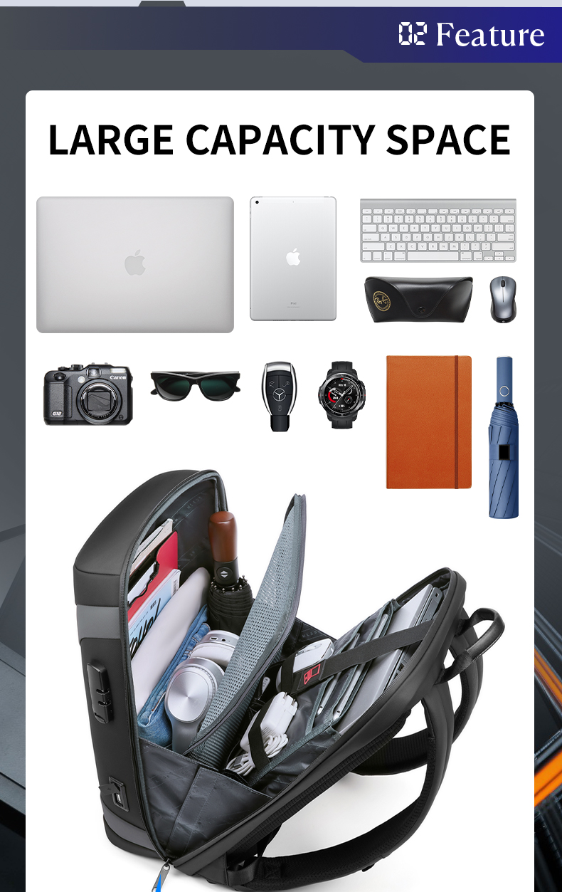 Soft Handle Laptop Water Resistant Backpack For Work Thread Pattern Type