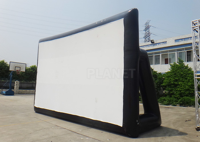 Black And White Inflatable Tv Screen Water Resistance Easy Operation