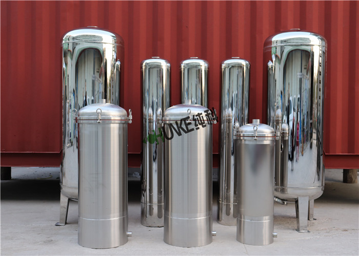 SS304 Stainless Steel Filter Housing / Water Mechanical Active Carbon Filter Vessel