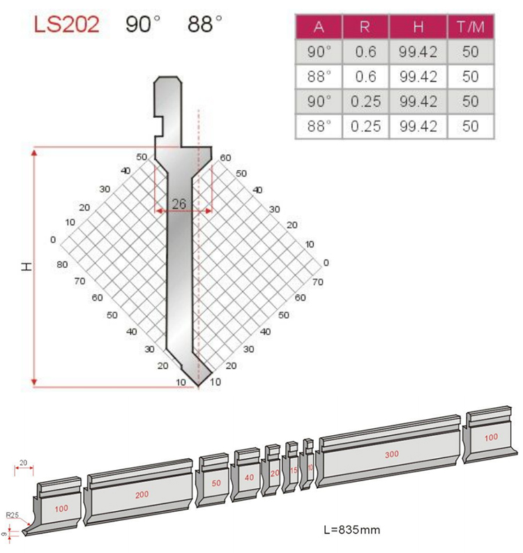 LS202 Bending Machine Mould Tools 45HRC Press Brake Dies