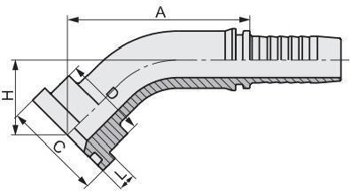 Hydraulic Hose Fitting 45 Degree SAE Flange 6000 Psi Elbow SAE Flange Quality and Quantity Assured 87641