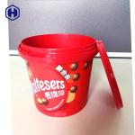 Food Safe IML Bucket 1340ml Colorful Chocolate Biscuits Packing