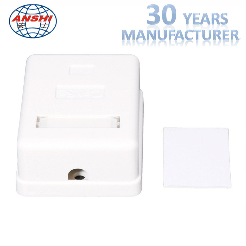 RJ45 STP Keystone Jack Single Port Surface Mount Box With High Impact Housing