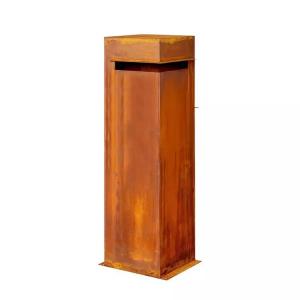 China Residential Curbside Rustic Metal Drop Box Corten Steel Post Letterbox wholesale