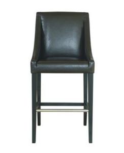 China Beech wood brown pu upholstery barstool/counter stool with metal bars,fashion wooden barstool wholesale