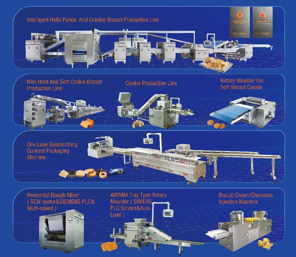 PLC Control Three Color Commercial Cookie Making Machine Chocolate Filled Cookie