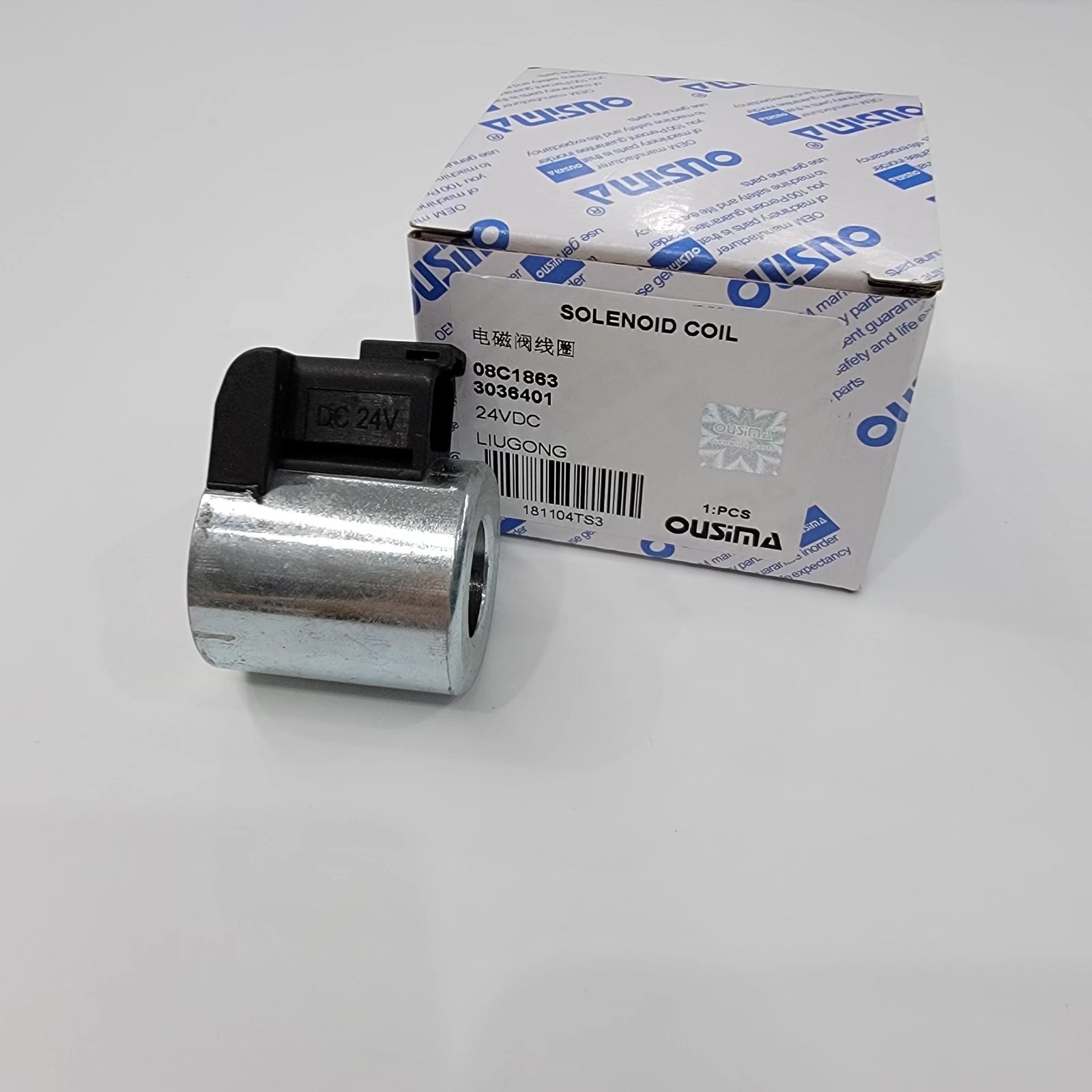 08C1863 3036401 24VDC Solenoid Valve Coil For LIUGONG Excavator Parts