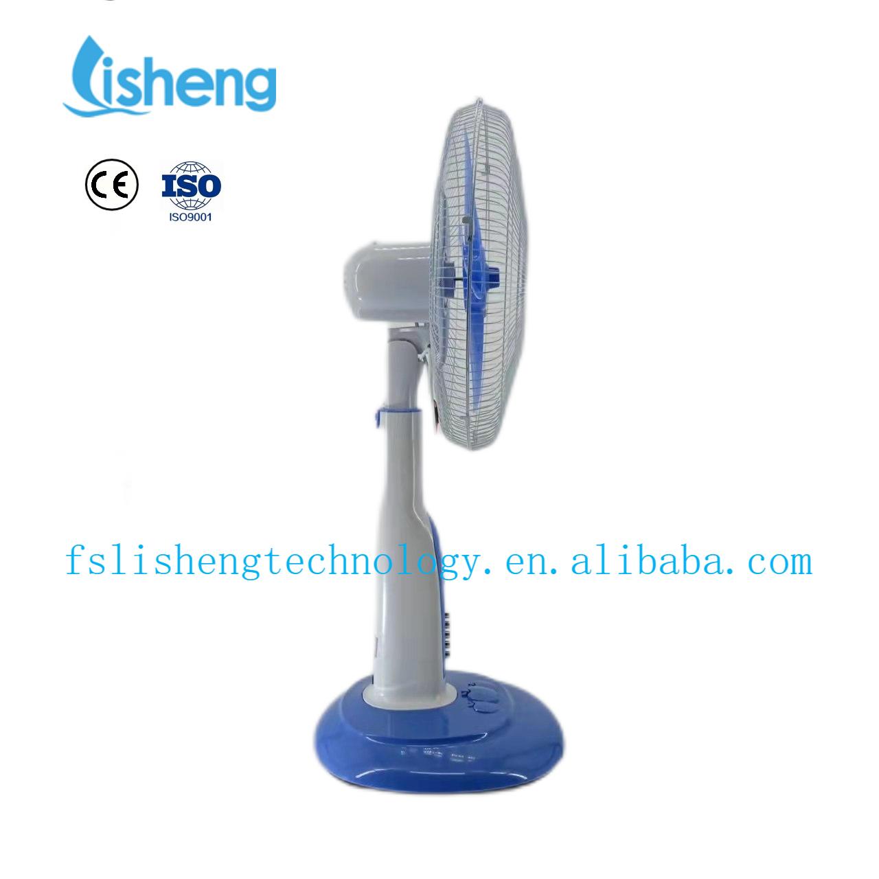 AC / DC 18inch Solar Rechargeable Table Fan Low Noise With Heavy Base
