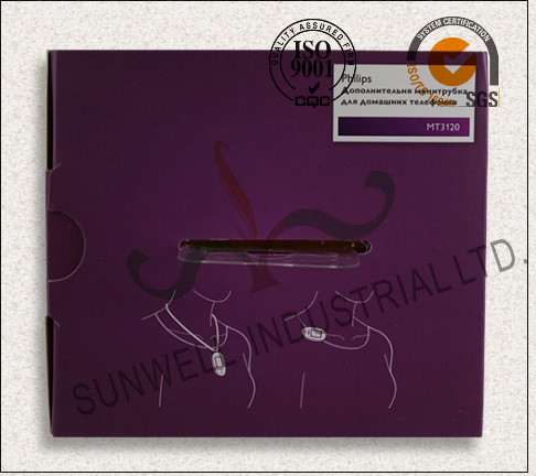 Offset Printing Electronics Packaging Boxes With Transparant Plastic Handle