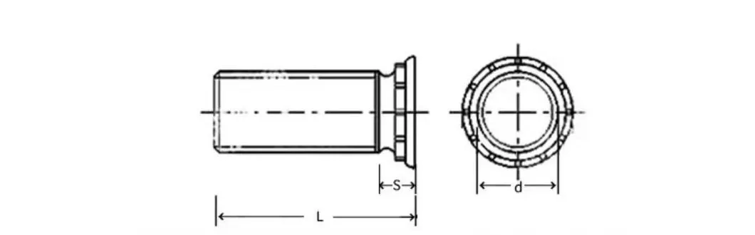 Unc 4-40 6-32 10-32 Carbon Steel Zinc Plated Self-Clinching Stud Screw