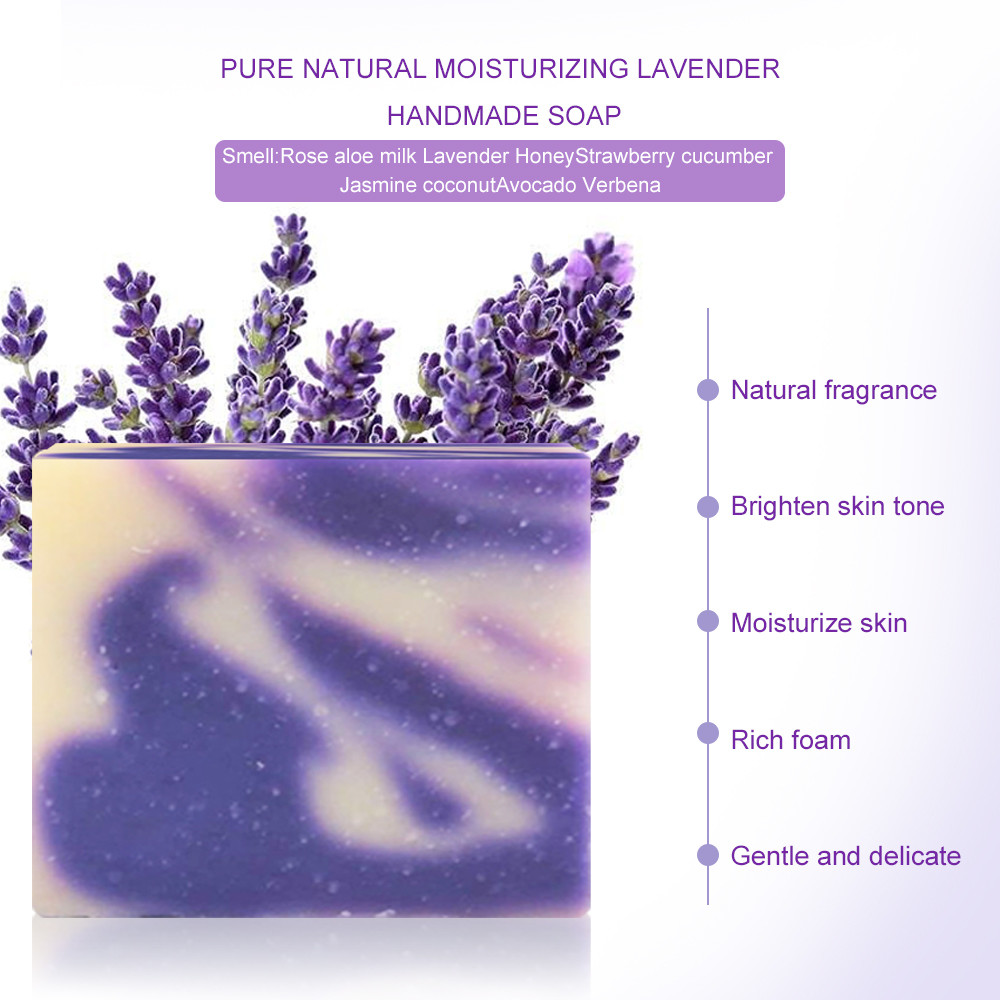 Herbal Organic Handmade Soap Lavender Scent Dry Skin Soap