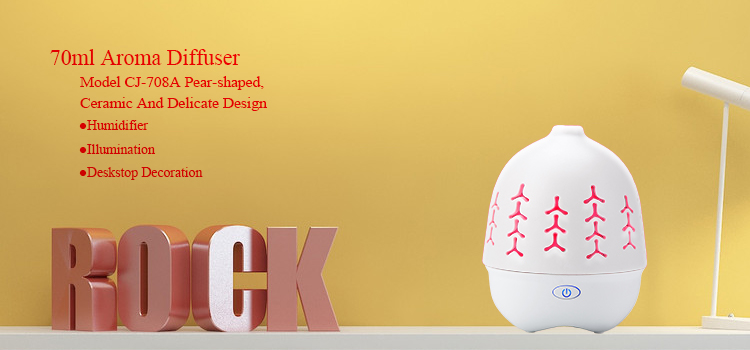 Ultrasonic Humidifier USB 70ML Ceramic Room Diffuser