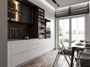 China Solid Ash Wood Luxury Kitchen Cabinets Light Brown Cabinet For Apartment Use wholesale