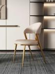 Modern Stainless Steel Luxury Dining Chairs With Fleece OEM ODM