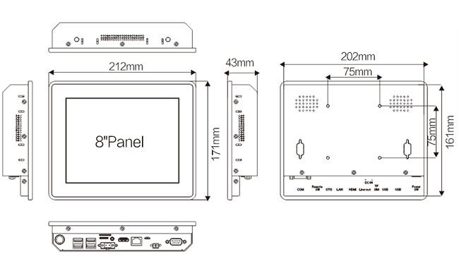 1 COM 4 USB RK3288 1 LAN 4 GPIO Android Touch Panel PC
