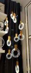 Modern Crystal Ring Chandelier Creative Villa Hotel Restaurant Gold Pendant