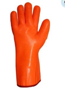 China 35cm Fluorescent Cold Weather PVC Gloves PVC Long Cuff Oil Resistant Gloves wholesale