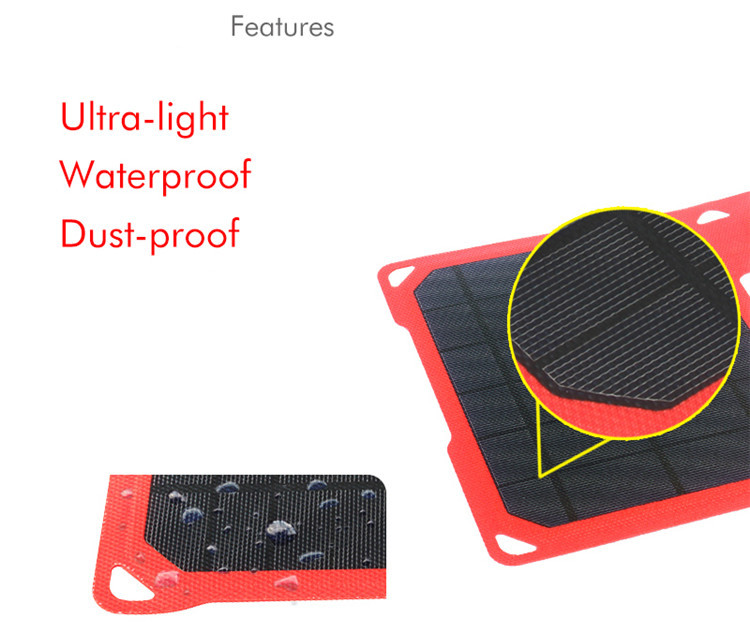 Waterproof IPX5 Portable Solar Panel 28w Super Slim ETFE USB Solar Charger