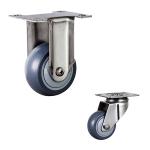 3'' Waterproof Trolley Fixed PU Stainless Steel Caster Wheels