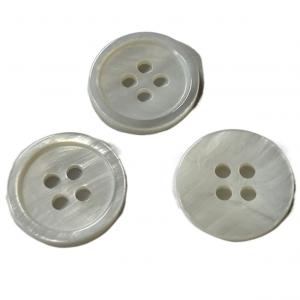 China Pearl White 4 Holes Natural Material Buttons 24L For Knitting Sewing Handiwork wholesale