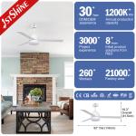 3 Plywood Dimming Modern LED Ceiling Fan 52 Inch Three Speeds