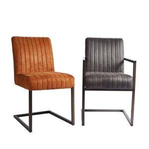 China Antique Restaurant Armrest Furniture 87cm 51cm Leathaire Dining Chair wholesale
